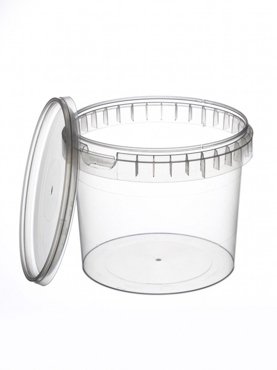 Verzegelbaar TP beker - pot - bak met diameter 133 mm. en inhoud 1000 ml. - Joop Voet Verpakkingen